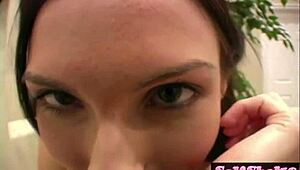 Sophie performs bellypop and facetalk while showing her pussy backstage with natural tits