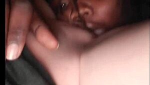 did you see that ebony slut using her tongue on interracial black pussy for intense squirting action