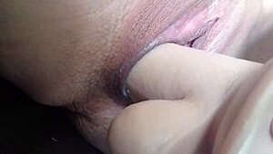 woman riding dildo with intense pleasure and toys