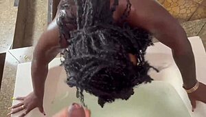 Video of Wild Amateur Action with Hot Black Chick in Hydro Tub Bareback