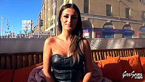 Lylou loves getting her tight 18+ pussy pounded in lingerie by a big-titted brunette slut 😈