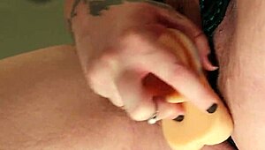 I'm fucking both of my dildos in lingerie