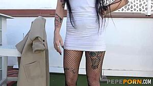 Monica's anal thirst returns for a quick butthole drilling.