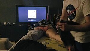 relaxing oiled massage session with amateur techniques in a cozy setting