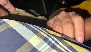 Quick Sex in Car POV Nobody Sees Us Getting Caught with Ass Cum Action