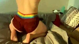 Sexy young webcam girl bends over for doggystyle interracial action