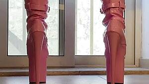 Walking Tall In Pink Boots