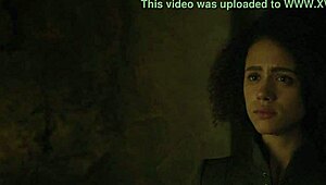 Game of Thrones Missandei in steamy nude action