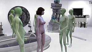 Wow! Jennie och aliens i vild orgie med stora bröst