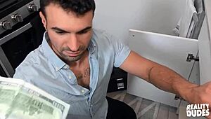 I can't resist Ian Greene's sexy butt while fixing his sink.