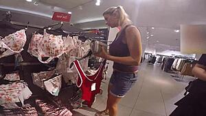 Come with me shopping, Katerina Hartlova, to the mall room.