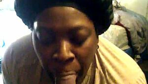 BBW grips and sucks on a massive black cock deepthroat.