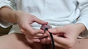 Wearing A Chastity Belt To Tease With Urethra Toys!