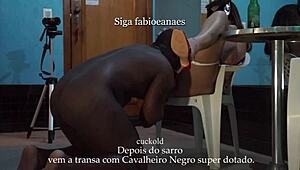 Hotwife Latina Crossdresses for Big Black Cock in Front of Cuckold Voyeur