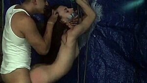 Man, that white teen sucks cock so good outdoors!