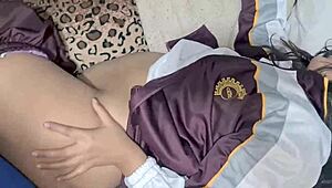 Colegiala amateur gets NAILED while filmed, damn she's hot!