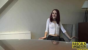 Hey, wanna see this redheaded kinky whore gobble fat cock?