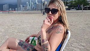She Recognized Me On The Beach, Invited Me To See The City, And I Ended Up Fucking My Little Pussy Completely In Red