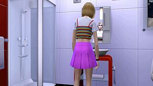 Asian Step Brother Fucks Hot Blonde Teen After Bursting In!