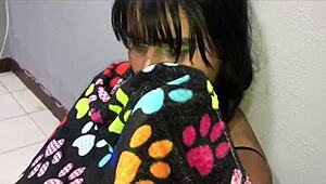 Young Latina feels sad after breakup, stepbrother consoles her