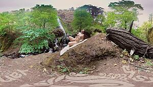 Yanks milf's luscious solo with toys outdoors