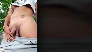 ts angelique peeing outdoor in custom video