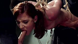 Redhead forced into sucking and rough anal play