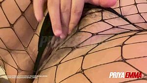 WATCH PRIYA EMMA'S BIG TITS AS SHE MASTURBATES HER HAIRY WET PUSSY!