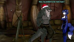 Kyrstal Lok receives blowjob and spanking in Christmas rebirth scene