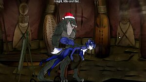 Kyrstal Lok receives blowjob and spanking in Christmas rebirth scene