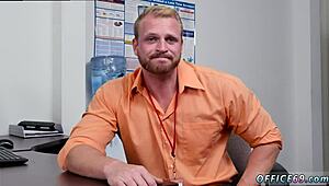 Straight guy goes nude on his first gay work day