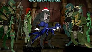 Kyrstal Lok receives blowjob and spanking in Christmas rebirth scene