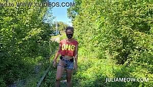 almost got caught flashing my boobs on that creepy abandoned railway