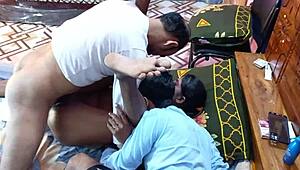 Hot Village Girl Teases Neighbor Boys for a Wild 3some