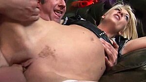 Peeping butler joins hot threesome for wild group sex 😏