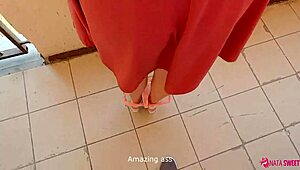 Sexy Neighbor Risks It All for My Cum on Her Panties in Public!