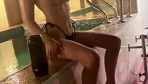 Point of view blowjob in a hotel bathroom with detailed oral action