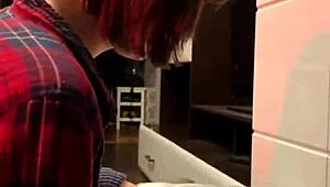 Point of view blowjob in a hotel bathroom with detailed oral action