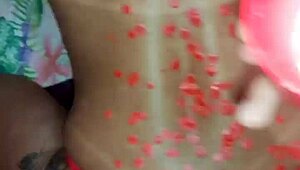 Waxplay session in stockings