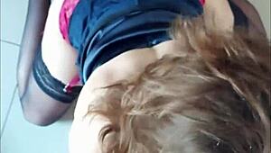 French Amateur Doggystyle in Satin Lingerie, So Hot! 😍