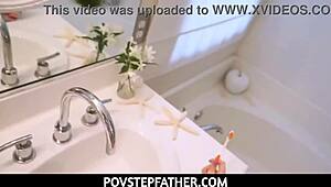 pov stepfather fucks stepdaughter while brushing teeth 😏