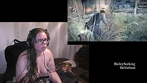 playing naked evil within part 2 with piercing brunette vibes