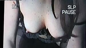 Amazing redhead in leggings and nylon