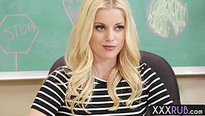 two wild blonde lesbians charlotte stokely and lola hunter licking wet pussies in steamy session. their tongues explore every inch.