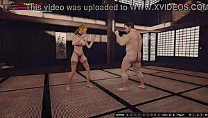 ethan battles ginny in naked 3d fighter game