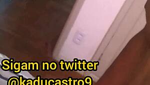 Kadu Castro moans during bareback group banging in Rio