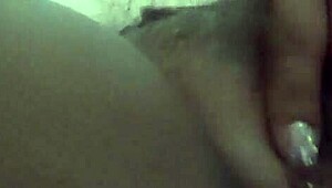 mojadita moaning loudly while masturbating her hairy pussy