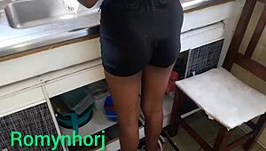 Delicious mature prostitute teases outdoors before rough anal and wild blowjob action.