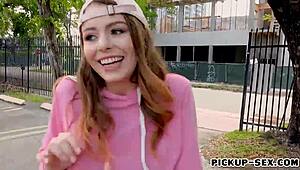 Czech babe Alex Blake fucked hard outdoors for cash