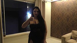 bruna lola as the chic maid cleans the room